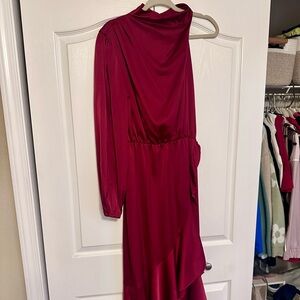 Elegant Red One-Shoulder Dress